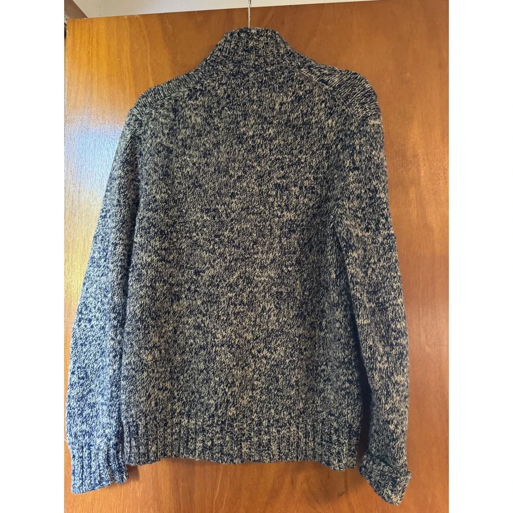 Polo Ralph Lauren Mens Marled Cotton Chunky Knit Button Mock Sweater M
